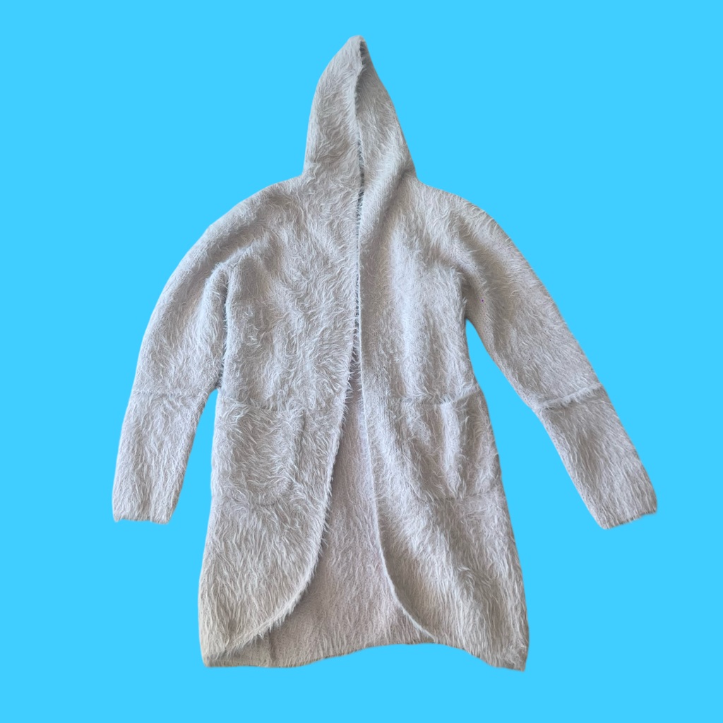 Pol Dusty Rose Open Front Hooded Duster Cardigan